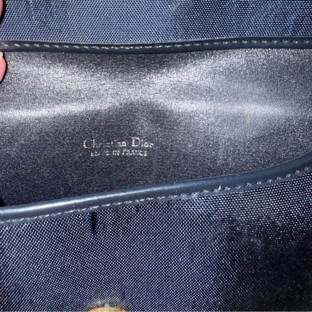 Vintage Dior Monogram snap Wallet. Navy Blue. France